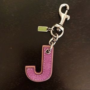 Coach ‘J’ Initial Keychain